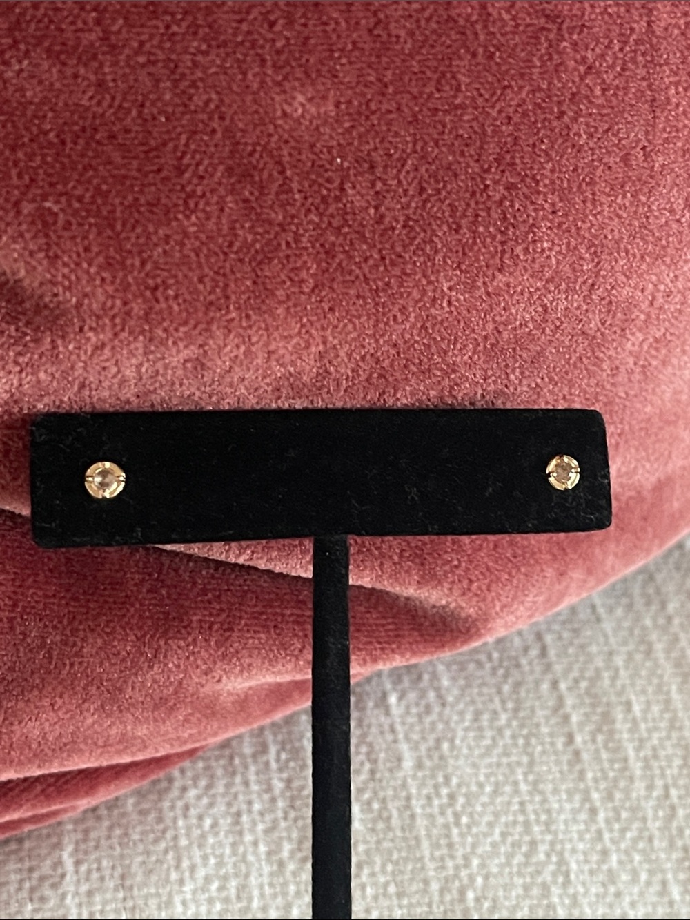 Gold Crystal Stud Earrings - Picture 4 of 5